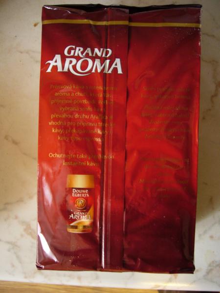 Douwe Egberts - Grand Aroma 500g - zadní strana